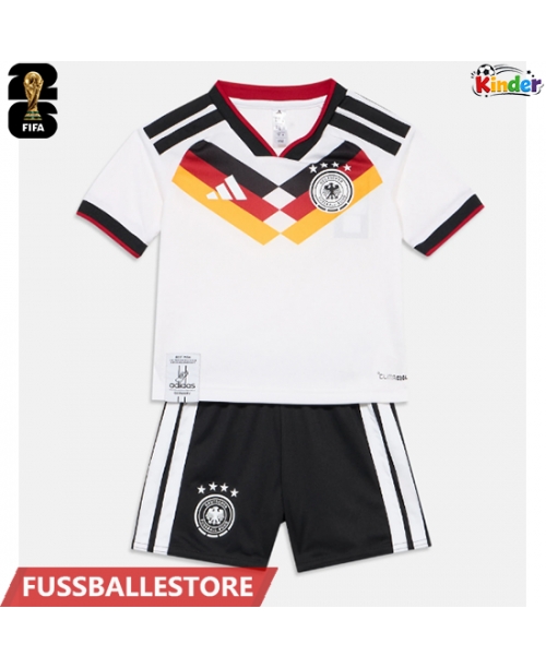 Günstige Deutschland Heimtrikotsatz Kinder WM 2026 Kurzarm (+ Kurze Hosen)